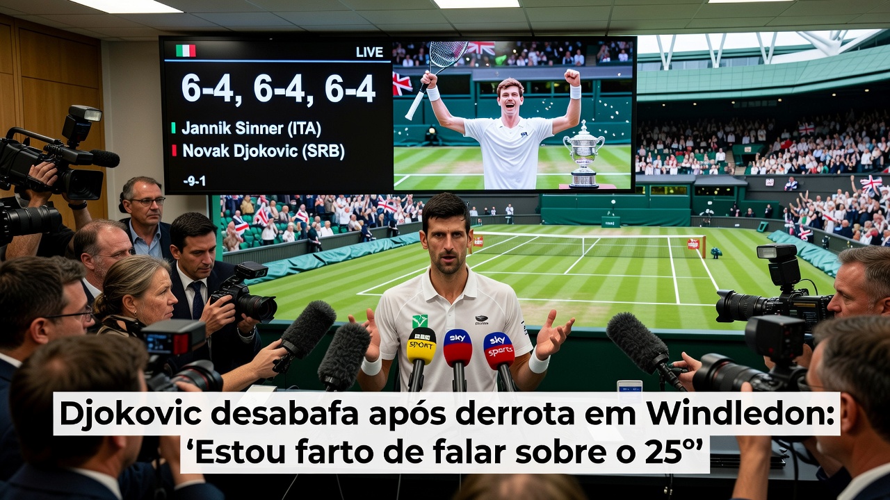 Djokovic desabafa após derrota em Wimbledon: "Estou farto de falar sobre o 25º"