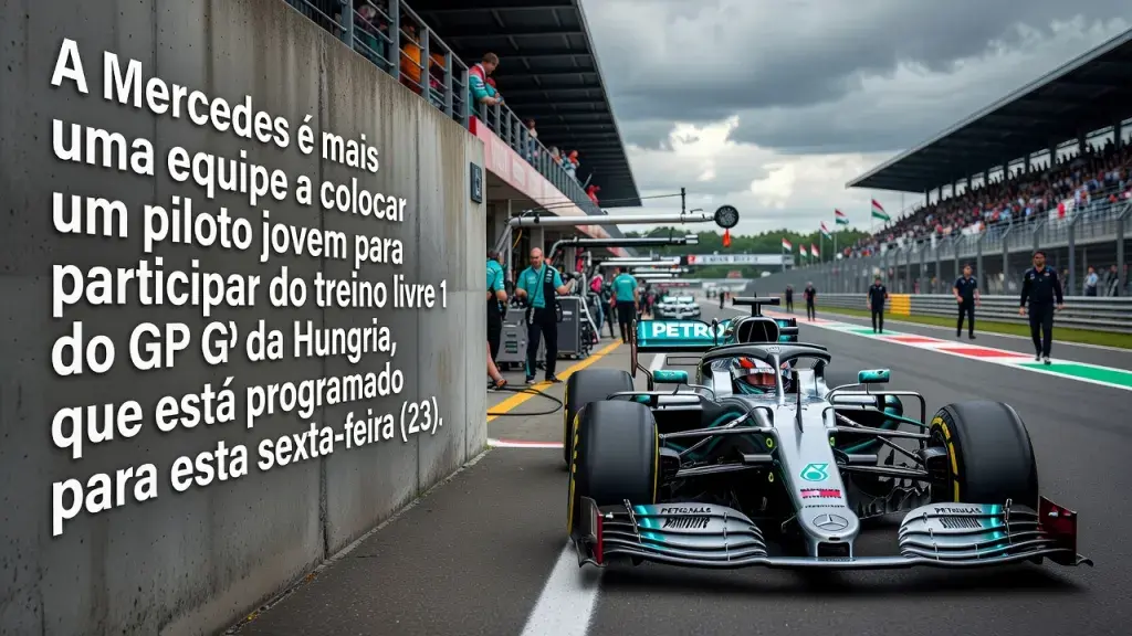A Mercedes é mais uma equipe a colocar um piloto jovem para participar do treino livre 1 do GP da Hungria, que está programado para esta sexta-feira (23).