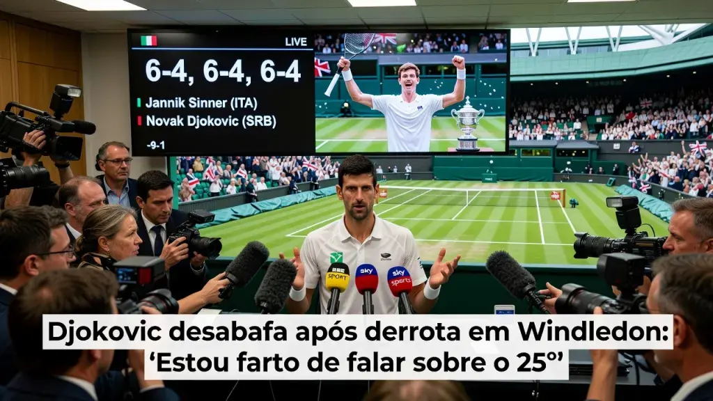 Djokovic desabafa após derrota em Wimbledon: "Estou farto de falar sobre o 25º"